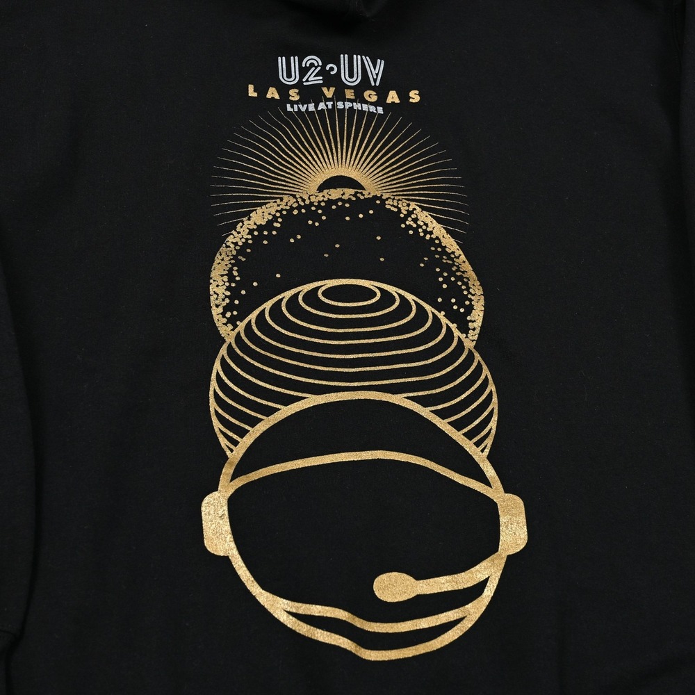 Gildan U2 UV Live At Sphere Las Vegas Large Black Concert Full Zip Hoodie P150